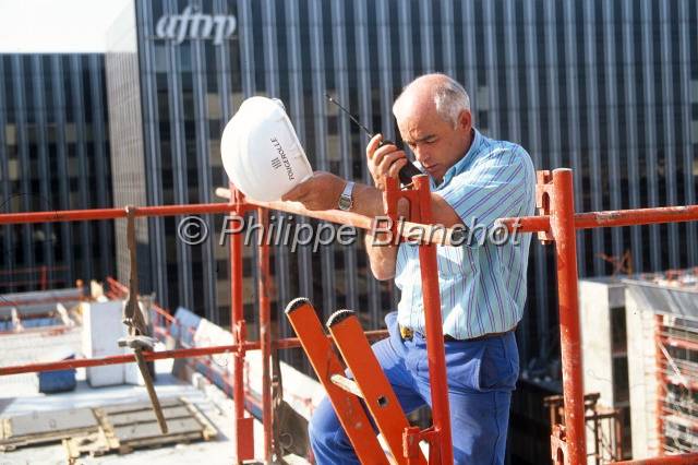 Chantier RATP Paris 09.JPG - Chantier de la RATP, construction du siège social entre 1993 et 1994, quai de la Rapée, Paris 12e